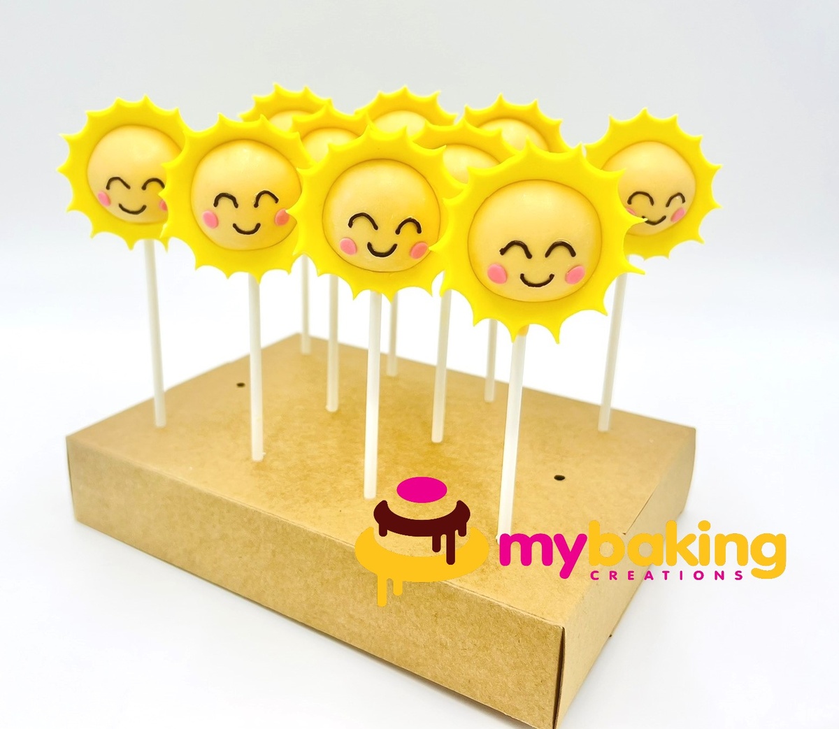 Custom sun themed cake pops San Francisco bakery